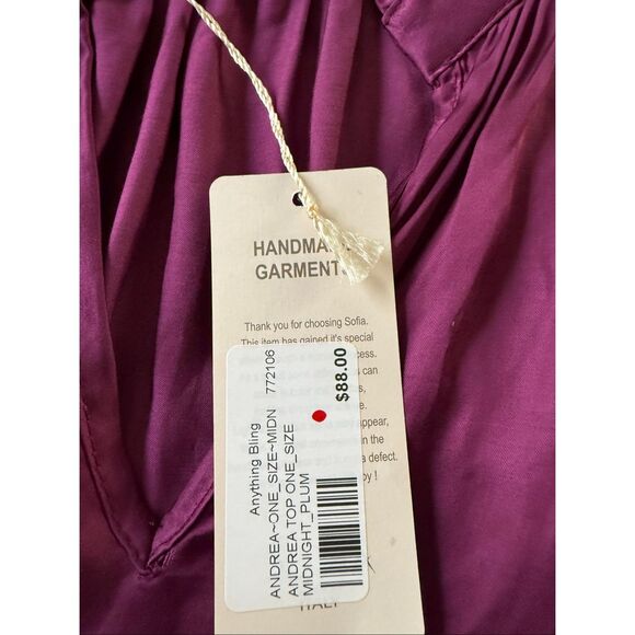 Sofia Collections Andrea Top One Size Plum Purple Made in Italy NWT - Picture 8 of 9